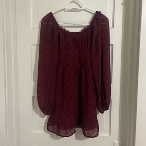NWT Hollister Burgundy dark floral corset mini dress